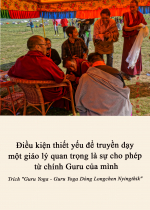 Điều kiện thiết yếu để truyền dạy một giáo lý quan trọng là sự cho phép từ chính Guru của mình